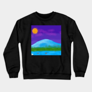 mountain night view Crewneck Sweatshirt